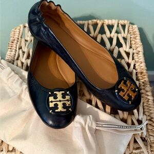 Tory Burch Black Multi-Logo Ballet Flats